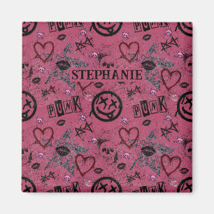 Imán punk retro rosado de los años 90