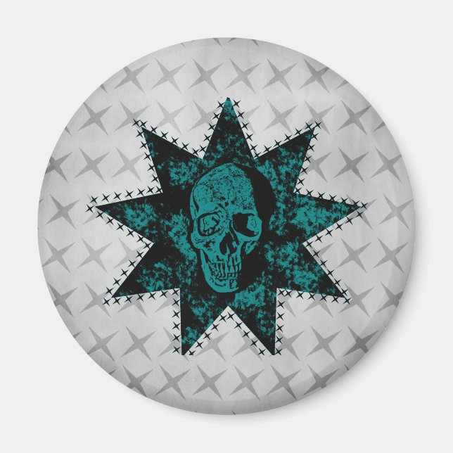 Imán Punk Skull Magnet (Verde azulado) (Frente)