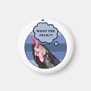 Imán Punny Chicken Face   ¡¿Qué diablos?!