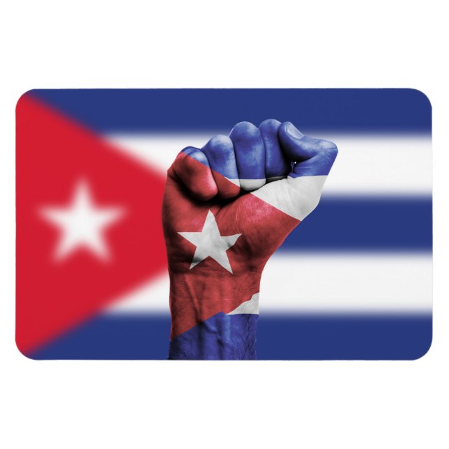 Imán Puño de Bandera de Cuba (Horizontal)