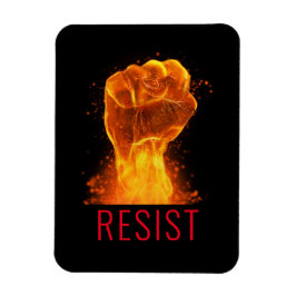 Imán Puño en llamas Resist Personalizable