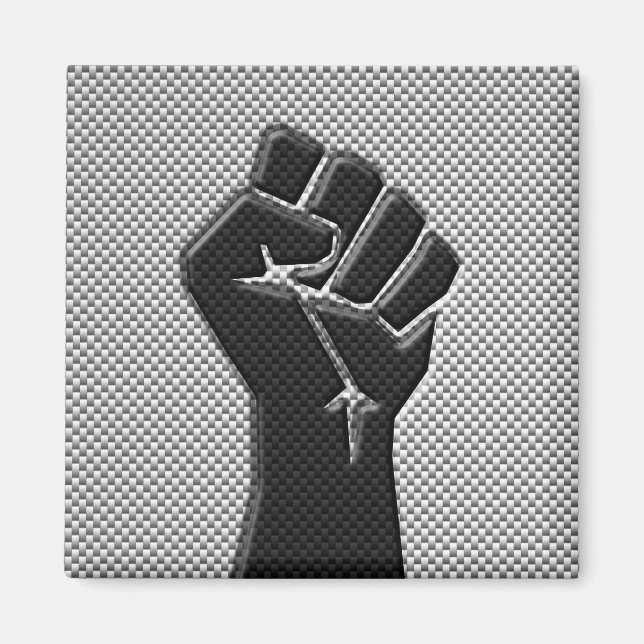 Imán Puño solidario al estilo de fibra de carbono (Frente)