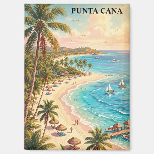 Imán Punta Cana colorida República Dominicana Vintage 