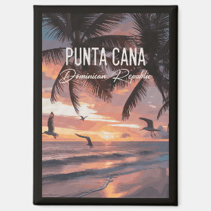 Imán Punta Cana DR Gaviota Retro Souvenir tropical