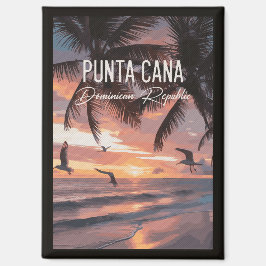 Imán Punta Cana DR Retro Seagull Souvenir tropical