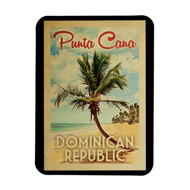 Imán Punta Cana Magnet República Dominicana Vintage (Vertical)