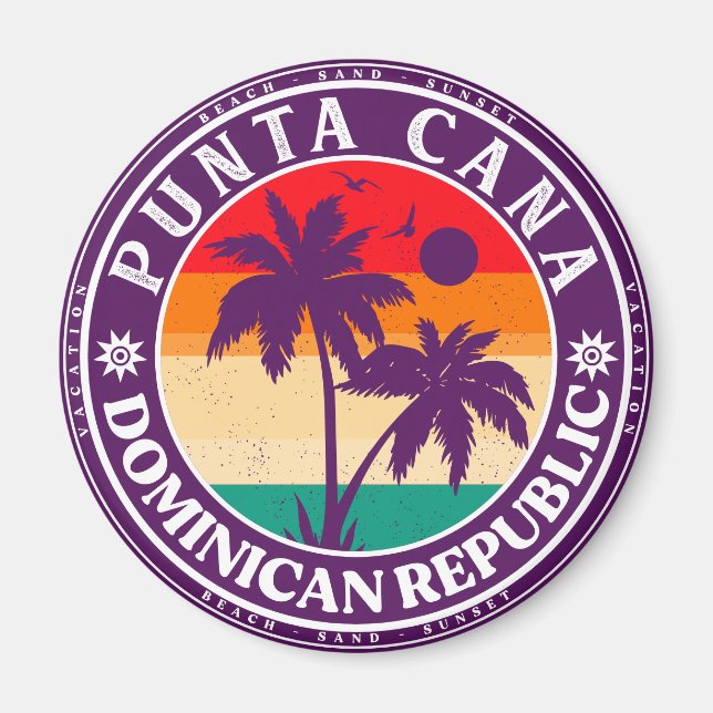 Imán Punta Cana República Dominicana - Retro Souvenir 8 (Frente)