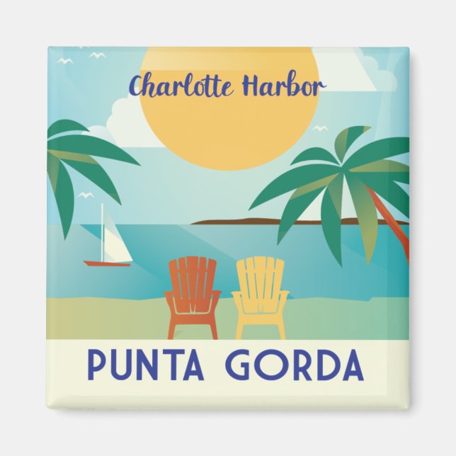 Imán Punta Gorda, Ilustracion Florida del Puerto de Cha (Frente)