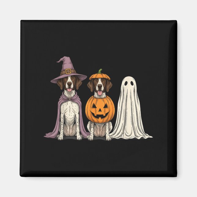 Imán Puntero inglés de calabaza de Halloween fantasma e (Frente)