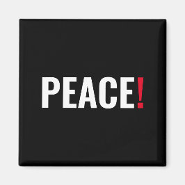 Imán Punto de exclamación por la paz blanco negro rojo 