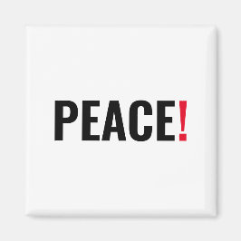 Imán Punto de exclamación por la paz blanco rojo negro 