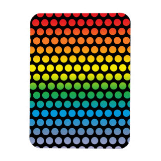Imán Punto de polka del arco iris negro