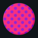 Imán Punto de polka morado sobre cereal<br><div class="desc">Punto de polka morado sobre cereal</div>