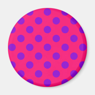 Imán Punto de polka morado sobre cereal