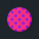 Imán Punto de polka morado sobre cereal<br><div class="desc">Punto de polka morado sobre cereal</div>