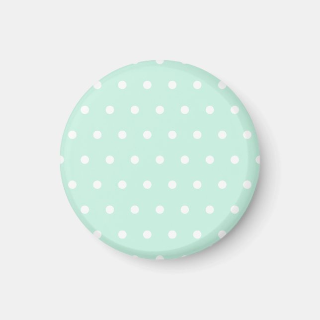 Imán Punto de Polka Verde Mint (Frente)