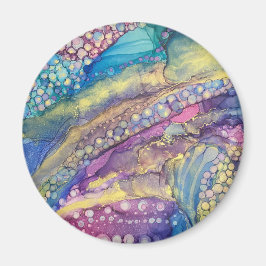 Imán Puntos coloridos de tinta de alcohol líquido abstr