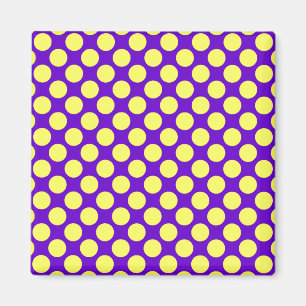 Imán Puntos de Polka Amarillo con fondo morado STaylor