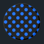 Imán Puntos de polka azul y negro<br><div class="desc">Puntos de polka azul y negro</div>
