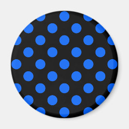 Imán Puntos de polka azul y negro
