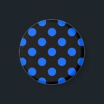 Imán Puntos de polka azul y negro<br><div class="desc">Puntos de polka azul y negro</div>