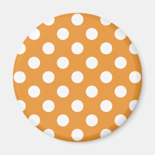 Imán Puntos de polka blanco sobre ámbar