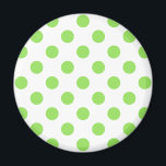 Imán Puntos de polka blanco y limón<br><div class="desc">Puntos de polka blanco y limón</div>