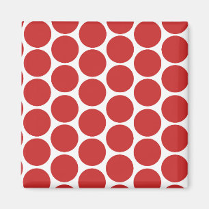 IMÁN PUNTOS DE POLKA BLANCOS Y ROJOS MODERNOS