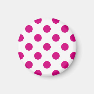 Imán Puntos de polka de Fuchsia