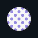 Imán Puntos de polka periwinkle<br><div class="desc">Punto de polka perwinkle sobre fondo blanco</div>