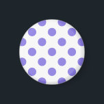 Imán Puntos de polka periwinkle<br><div class="desc">Punto de polka perwinkle sobre fondo blanco</div>