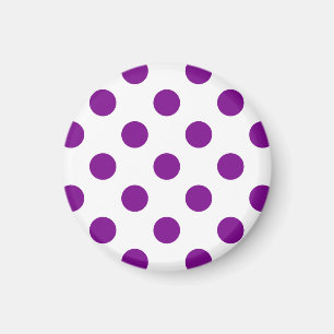 Imán Puntos de polka púrpura y blanca