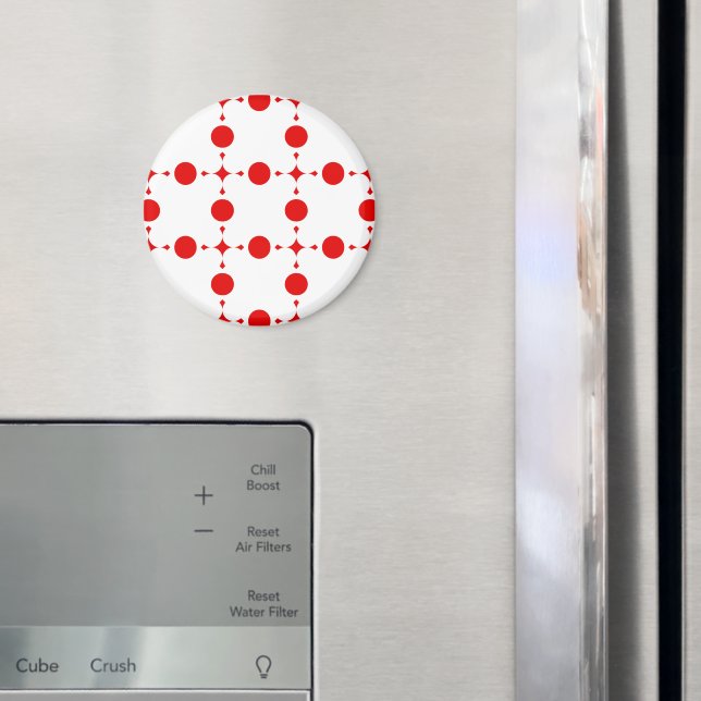Imán Puntos de Polka Rojo, Patrón de Punto de Polka, Pu (In situ (nevera))