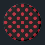 Imán Puntos de polka rojos y negros<br><div class="desc">Puntos de polka rojos y negros</div>