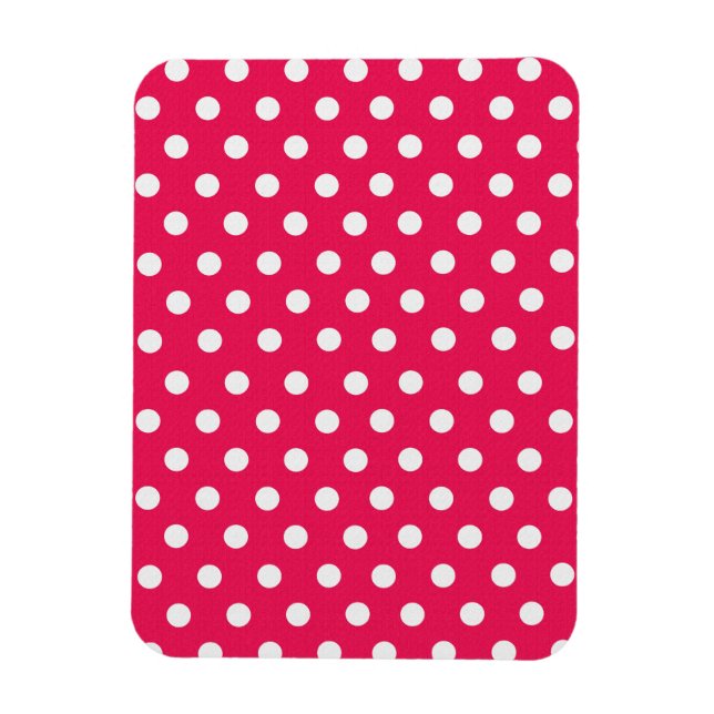 Imán Puntos De Polka Rosa Y Blanco (Vertical)