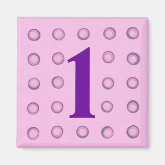 Imán Puntos de polka rosa y morado estratificados Edad