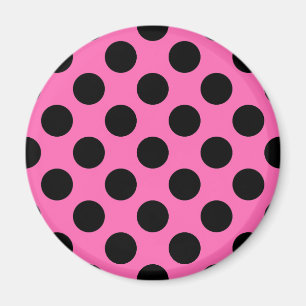 Imán Puntos de Polka Rosado Caliente