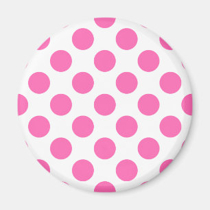Imán Puntos de Polka Rosado Caliente