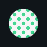 Imán Puntos de polka verdes y blancos<br><div class="desc">Puntos de polka verdes y blancos</div>