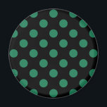 Imán Puntos de polka verdes y negros<br><div class="desc">Puntos de polka verdes y negros</div>