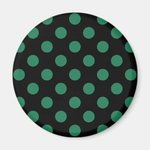 Imán Puntos de polka verdes y negros