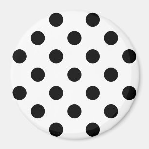 Imán Puntos del Polka Negro sobre fondo blanco
