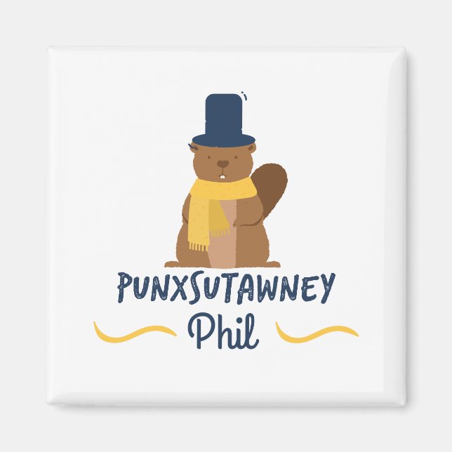 Imán Punxsutawney Phil // Día de la Novedad Groundhog (Frente)