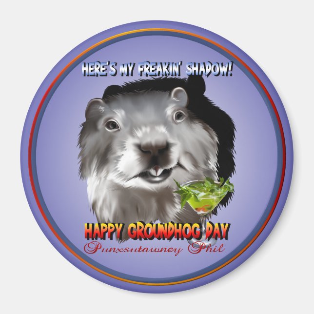 Imán Punxsutawney Phil's Shadow Magnet (Frente)