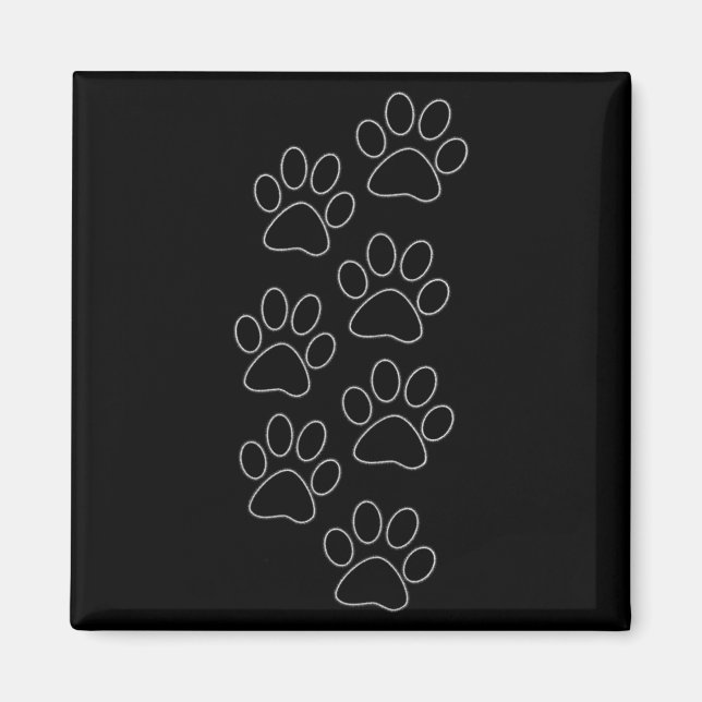 Imán Puppy Paws Dog Prints Dad Pup Mom Good Boy New Res (Frente)