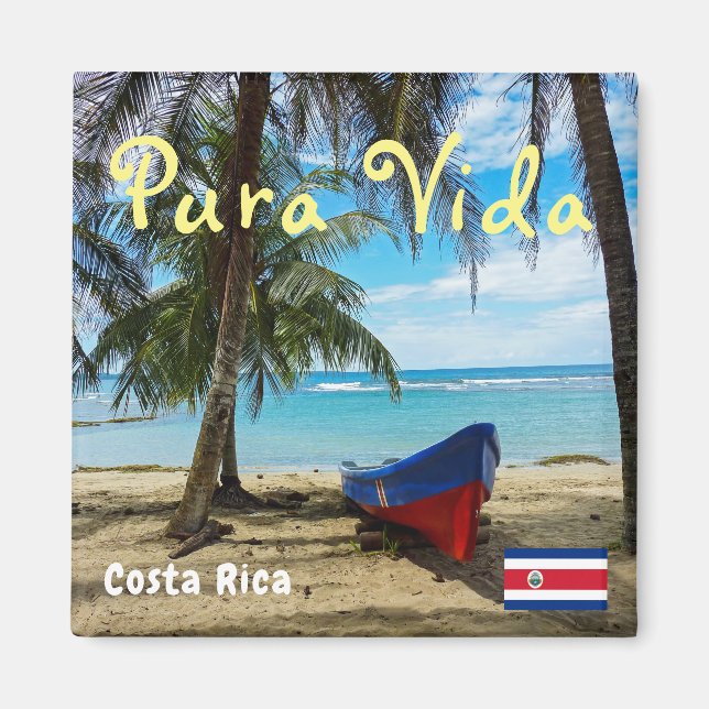 Imán Pura vida en Costa Rica - Centroamérica (Frente)