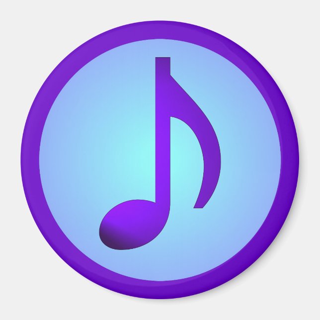 Imán Purple Blue Simply Elegant Music Note (Frente)