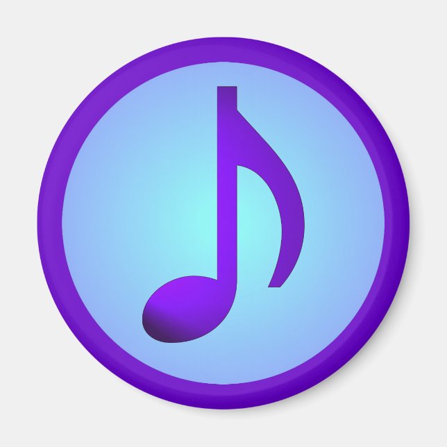 Imán Purple Blue Simply Elegant Music Note (Frente)