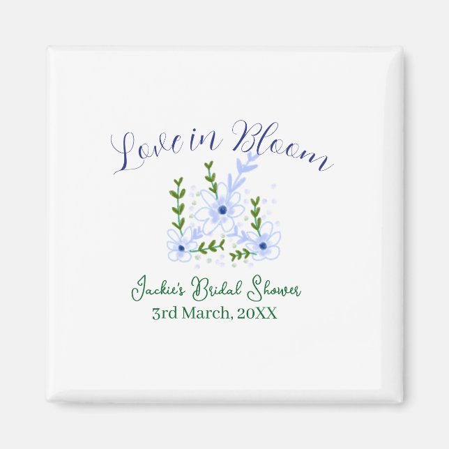 Imán Purple boho love in Bloom bridal shower name retro (Frente)