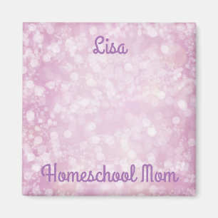 Imán Purple Bokeh Homeschool Mom